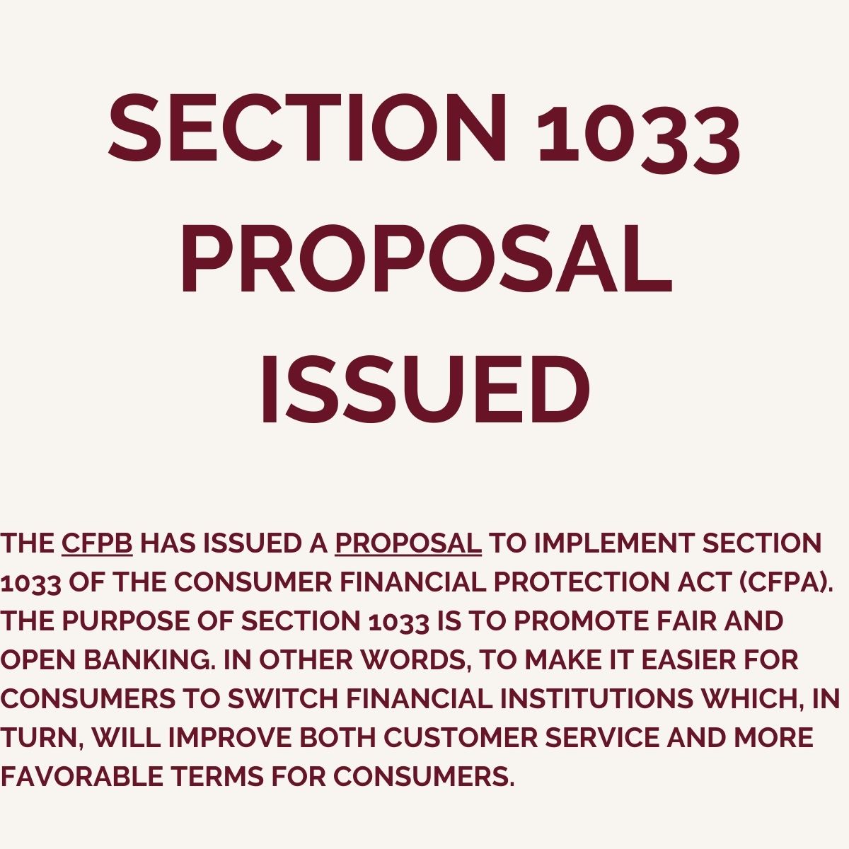 section 1033 election